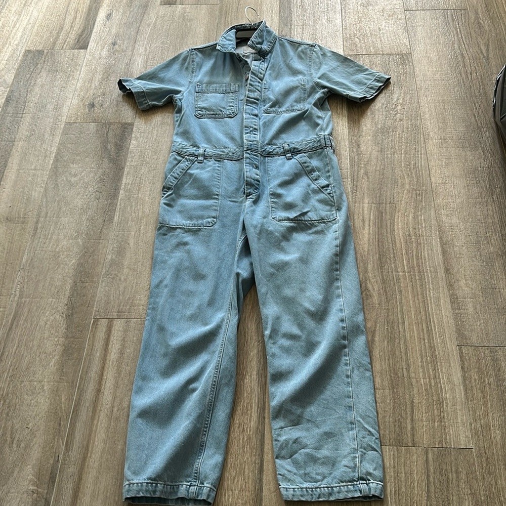 Everlane Blue Utility Jumpsuit with Short Sleeves NWOT